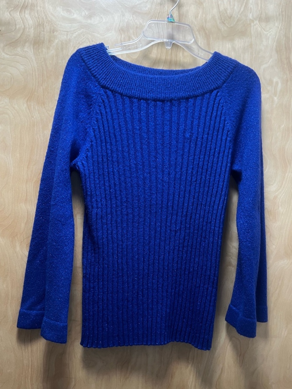 Hampshire Studio Women’s Ribbed Boatneck Sweater in Cobalt Blue